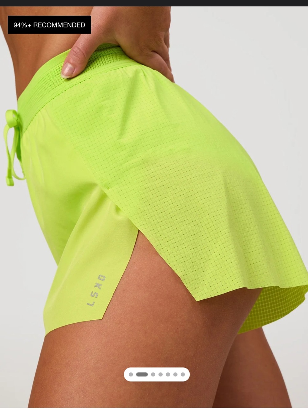 LSKD Accelerate 3" High Rise Running Short Hyper Green Large NWT Neon Lime run